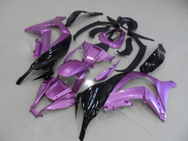 Affordable 2011-2015 Pink and Black Kawasaki ZX10R Motorcycle Fairings Kit UK