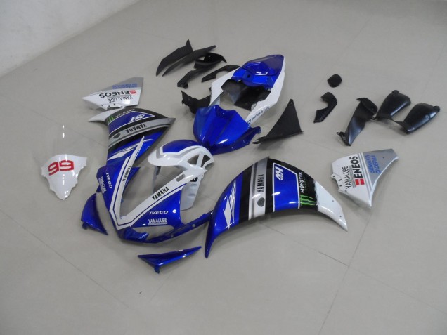 Affordable 2012-2014 Blue White Yamaha YZF R1 Bike Fairing UK