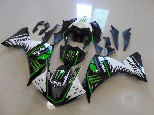 Affordable 2012-2014 White Green Big Monster Yamaha YZF R1 Motorcycle Fairings Kits UK Affordable 2012-2014 White Green Big Monster Yamaha YZF R1 Motorcycle Fairings Kits UK