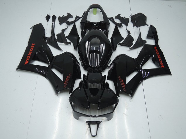 Affordable 2013-2021 Glossy Black with Red Sticker Honda CBR600RR Motorcycle Fairings Kit UK