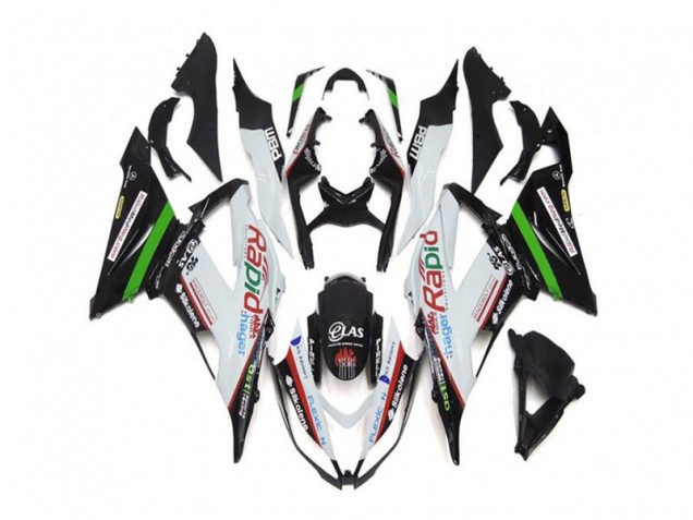 Affordable 2013-2018 White Black Kawasaki ZX6R Replacement Motorcycle Fairings UK