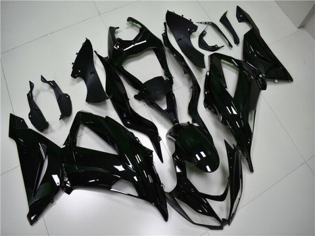 Affordable 2013-2018 Glossy Black Kawasaki ZX6R Motorcycle Fairings Kit UK