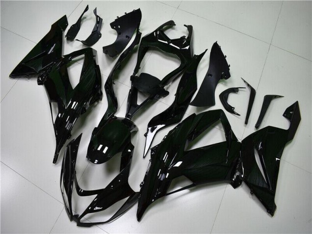 Affordable 2013-2018 Glossy Black Kawasaki ZX6R Motorcycle Fairings Kit UK
