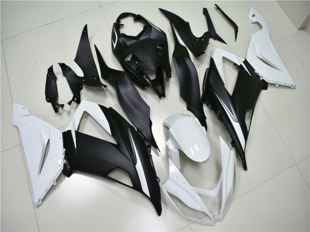 Affordable 2013-2018 White Black Kawasaki ZX6R Motorbike Fairings UK