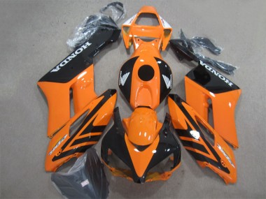 Affordable 2004-2005 Black Orange Honda CBR1000RR Motorbike Fairing Kits UK