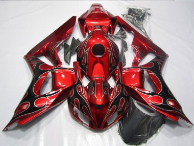 Affordable 2006-2007 Red Black Flame Honda CBR1000RR Replacement Motorcycle Fairings UK
