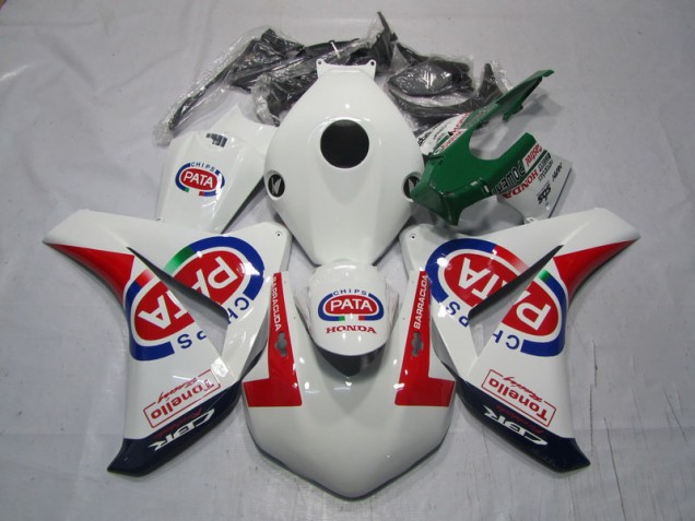 Affordable 2008-2011 White Red PATA Honda CBR1000RR Bike Fairing Kit UK
