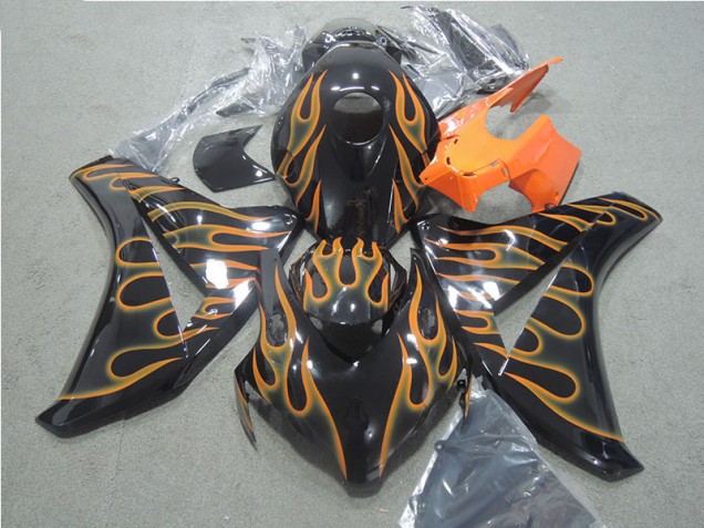 Affordable 2008-2011 Black Orange Flame Honda CBR1000RR Motorcycle Fairings Kit UK Affordable 2008-2011 Black Orange Flame Honda CBR1000RR Motorcycle Fairings Kit UK