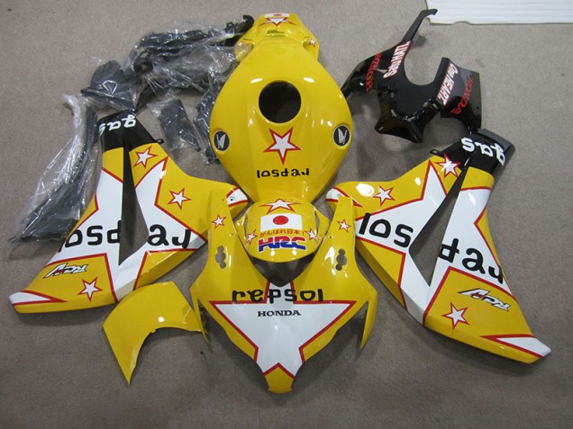 Affordable 2008-2011 Yellow Repsol HRC Honda CBR1000RR Replacement Motorcycle Fairings UK Affordable 2008-2011 Yellow Repsol HRC Honda CBR1000RR Replacement Motorcycle Fairings UK