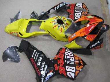 Affordable 2003-2004 Yellow Black Repsol 46 Honda CBR600RR Bike Fairings UK
