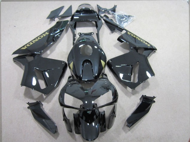 Affordable 2003-2004 Black Gold Decal Honda CBR600RR Replacement Motorcycle Fairings UK