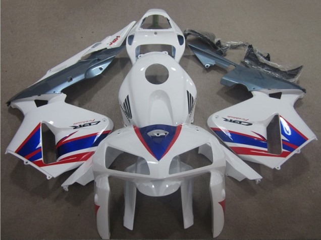 Affordable 2005-2006 White Blue Red Honda CBR600RR Motorcycle Fairing UK