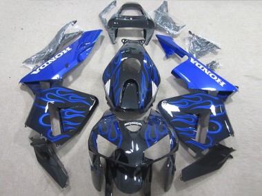 Affordable 2005-2006 Black Blue Flame Honda CBR600RR Bike Fairings UK