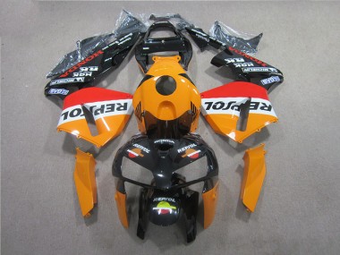 Affordable 2005-2006 Orange Black Repsol Honda CBR600RR Motorcyle Fairings UK