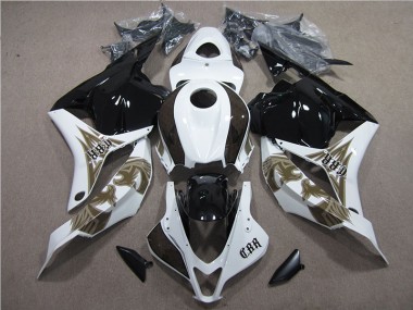 Affordable 2009-2012 Black White Honda CBR600RR Bike Fairing Kit UK