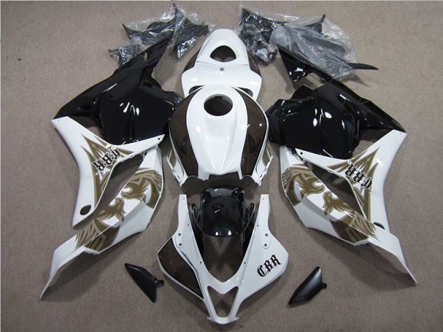 Affordable 2009-2012 Black White Honda CBR600RR Bike Fairing Kit UK