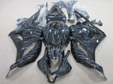 Affordable 2009-2012 Black Silver Flame Honda CBR600RR Motorcycle Fairings UK