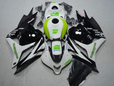Affordable 2009-2012 Black White Green Hannspree Honda CBR600RR Motorcycle Fairing Kit UK