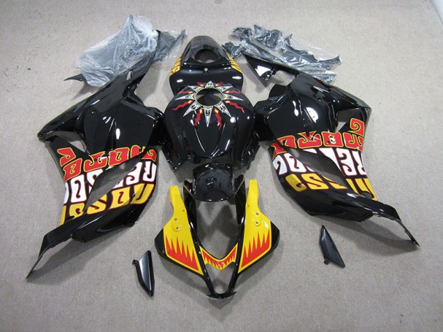 Affordable 2009-2012 Black Yellow Honda CBR600RR Motorcycle Fairing UK