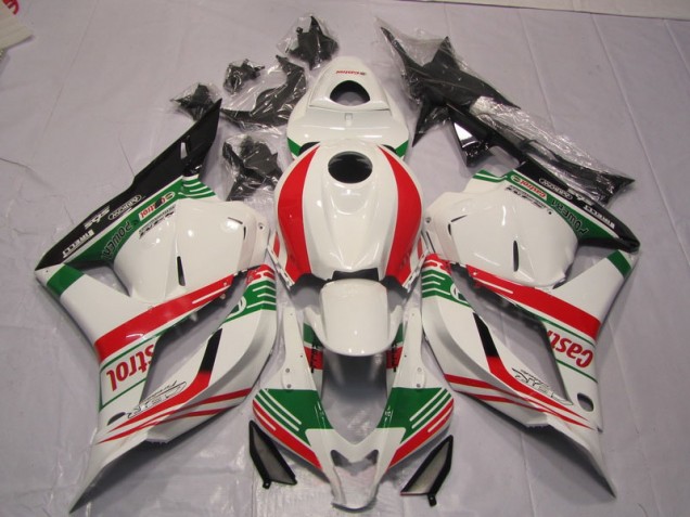 Affordable 2009-2012 White Green Red Honda CBR600RR Bike Fairings UK