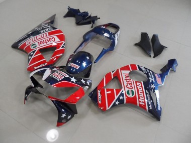 Affordable 2002-2003 Blue Red Cycle World Castrol Honda CBR900RR 954 Motorcycle Fairing Kit UK