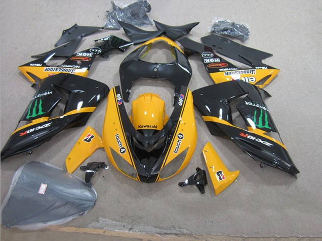 Affordable 2006-2007 Black Yellow Touch4 Monster Kawasaki ZX10R Motorcycle Fairing UK Affordable 2006-2007 Black Yellow Touch4 Monster Kawasaki ZX10R Motorcycle Fairing UK