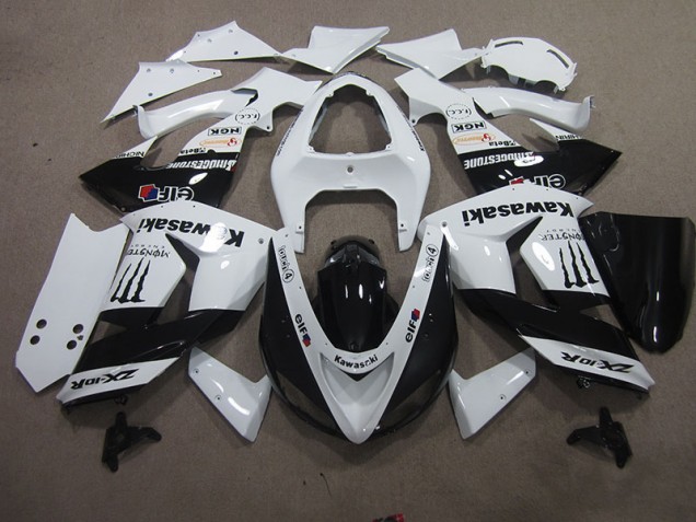 Affordable 2006-2007 White Touch4 Monster Kawasaki ZX10R Bike Fairing Kit UK Affordable 2006-2007 White Touch4 Monster Kawasaki ZX10R Bike Fairing Kit UK