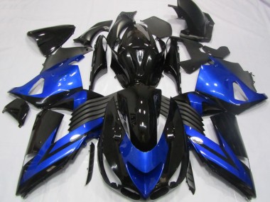Affordable 2006-2011 Black Blue Kawasaki ZX14R ZZR1400 Moto Fairings UK