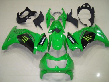 Affordable 2008-2012 Green Monster Kawasaki ZX250R Motorcycle Fairing Kit UK