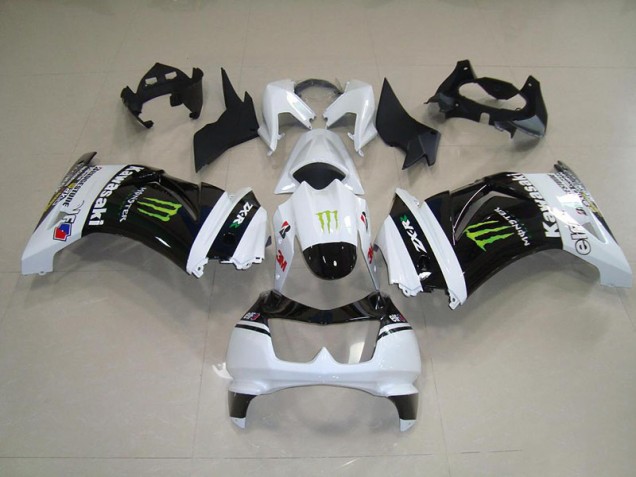 Affordable 2008-2012 Black White Monster Kawasaki ZX250R Motorbike Fairing UK Affordable 2008-2012 Black White Monster Kawasaki ZX250R Motorbike Fairing UK