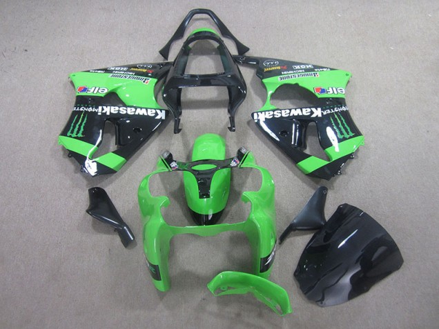 Affordable 2000-2002 Black Green Monster Kawasaki ZX6R Motor Fairings UK Affordable 2000-2002 Black Green Monster Kawasaki ZX6R Motor Fairings UK
