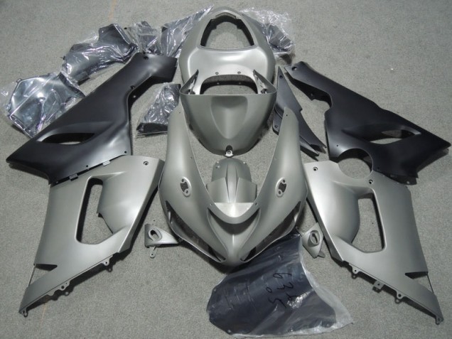 Affordable 2005-2006 Grey Black Kawasaki ZX6R Motorcycle Bodywork UK Affordable 2005-2006 Grey Black Kawasaki ZX6R Motorcycle Bodywork UK