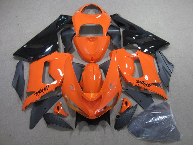 Affordable 2005-2006 Orange Black Ninja Kawasaki ZX6R Motorcylce Fairings UK Affordable 2005-2006 Orange Black Ninja Kawasaki ZX6R Motorcylce Fairings UK