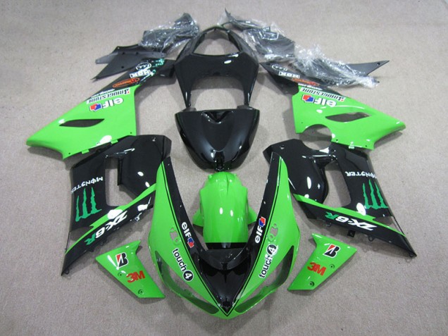 Affordable 2005-2006 Black Green 3M Touch4 Monster Kawasaki ZX6R Motorbike Fairing UK Affordable 2005-2006 Black Green 3M Touch4 Monster Kawasaki ZX6R Motorbike Fairing UK