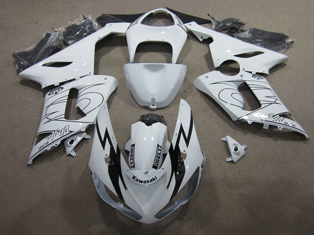 Affordable 2005-2006 White Ninja 636 Kawasaki ZX6R Moto Fairings UK Affordable 2005-2006 White Ninja 636 Kawasaki ZX6R Moto Fairings UK