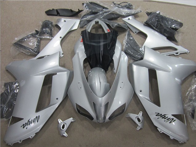Affordable 2007-2008 Silver Kawasaki ZX6R Bike Fairing UK Affordable 2007-2008 Silver Kawasaki ZX6R Bike Fairing UK