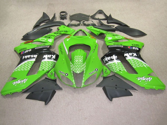 Affordable 2007-2008 Green Touch 4 Kawasaki ZX6R Motorcycle Fairing Kits UK Affordable 2007-2008 Green Touch 4 Kawasaki ZX6R Motorcycle Fairing Kits UK