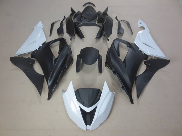 Affordable 2013-2018 Black White Kawasaki ZX6R Motorcycle Fairings UK