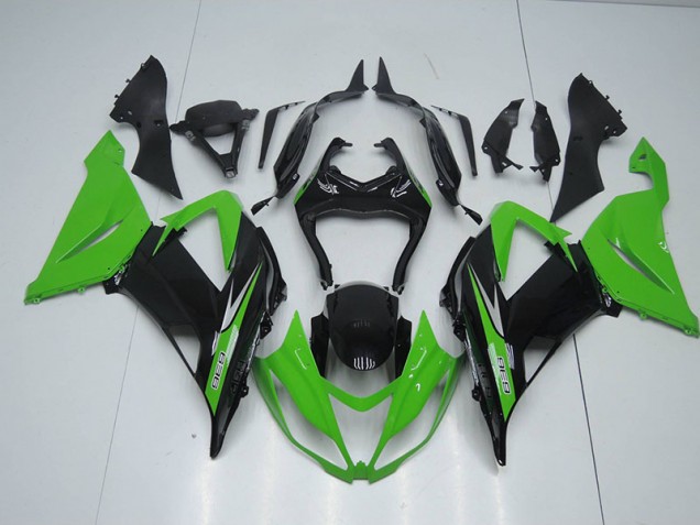 Affordable 2013-2018 Black Green 636 Kawasaki ZX6R Bike Fairings UK