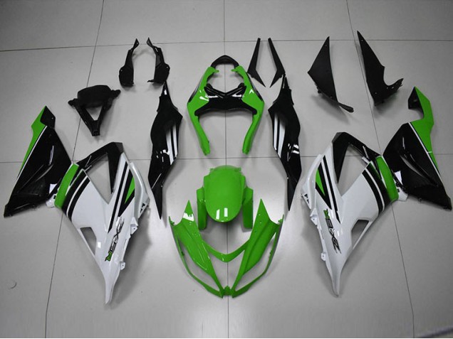 Affordable 2013-2018 Black Green White Kawasaki ZX6R Bike Fairing Kit UK Affordable 2013-2018 Black Green White Kawasaki ZX6R Bike Fairing Kit UK