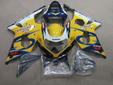 Affordable 2000-2002 Yellow Blue Corona Extra Suzuki GSXR1000 Motorcycle Fairings Kit UK