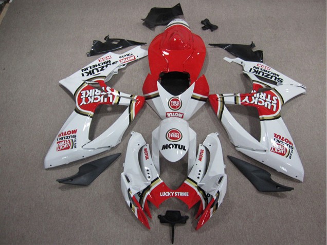 Affordable 2005-2006 White Lucky Strike Red Motul Suzuki GSXR1000 Motorcycle Fairing UK Affordable 2005-2006 White Lucky Strike Red Motul Suzuki GSXR1000 Motorcycle Fairing UK