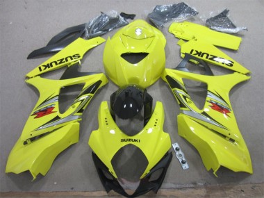 Affordable 2007-2008 Yellow Black Suzuki GSXR1000 Motorcycle Fairings Kit UK