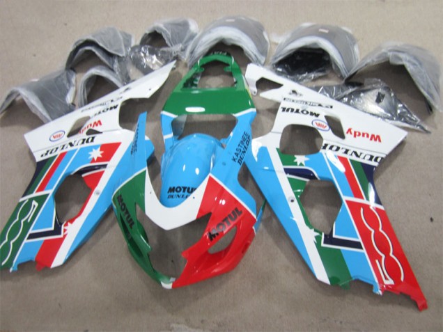 Affordable 2001-2003 Blue Green White Motul Suzuki GSXR600 Motorcycle Bodywork UK Affordable 2001-2003 Blue Green White Motul Suzuki GSXR600 Motorcycle Bodywork UK
