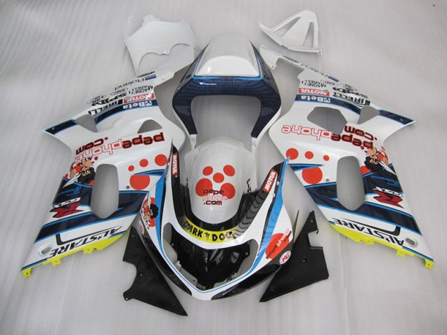 Affordable 2001-2003 White Blue Dark Dog Suzuki GSXR600 Bike Fairings UK Affordable 2001-2003 White Blue Dark Dog Suzuki GSXR600 Bike Fairings UK