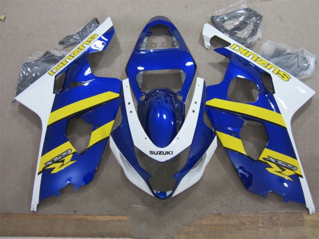 Affordable 2004-2005 Blue White Yellow Suzuki GSXR600 Replacement Motorcycle Fairings UK Affordable 2004-2005 Blue White Yellow Suzuki GSXR600 Replacement Motorcycle Fairings UK