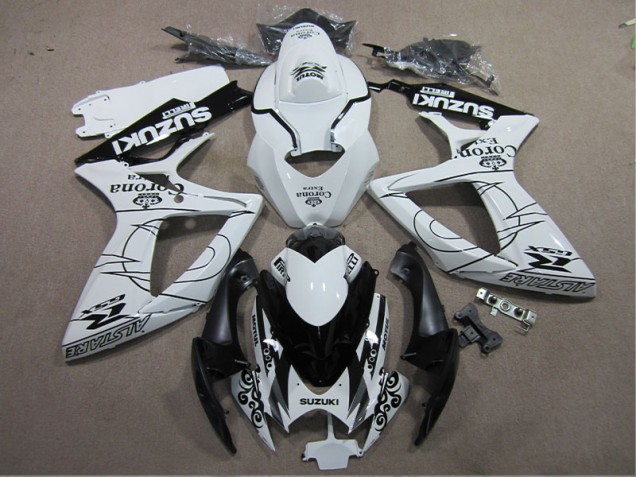 Affordable 2006-2007 White Black Corona Extra Suzuki GSXR600 Motorcylce Fairings UK Affordable 2006-2007 White Black Corona Extra Suzuki GSXR600 Motorcylce Fairings UK
