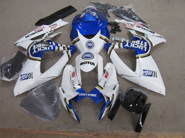 Affordable 2006-2007 White Blue Lucky Strike Motul Suzuki GSXR600 Motorcycle Fairing UK Affordable 2006-2007 White Blue Lucky Strike Motul Suzuki GSXR600 Motorcycle Fairing UK