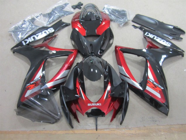Affordable 2006-2007 Black Red Suzuki GSXR600 Motorcycle Fairing Kits UK