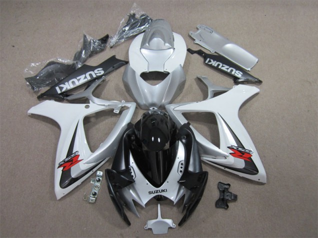 Affordable 2006-2007 Black White Suzuki GSXR600 Motorcycle Fairing Kit UK Affordable 2006-2007 Black White Suzuki GSXR600 Motorcycle Fairing Kit UK